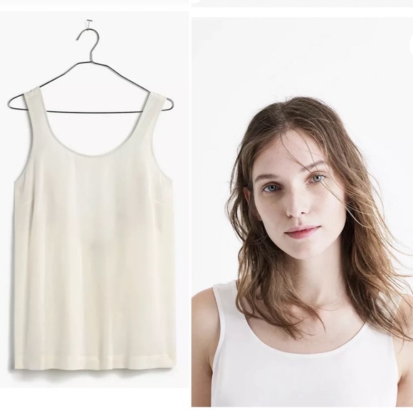 NWT Madewell Womens Sz M 100% Silk Lookout Bow Back Top F1750 $88 Ivory - Picture 3 of 9